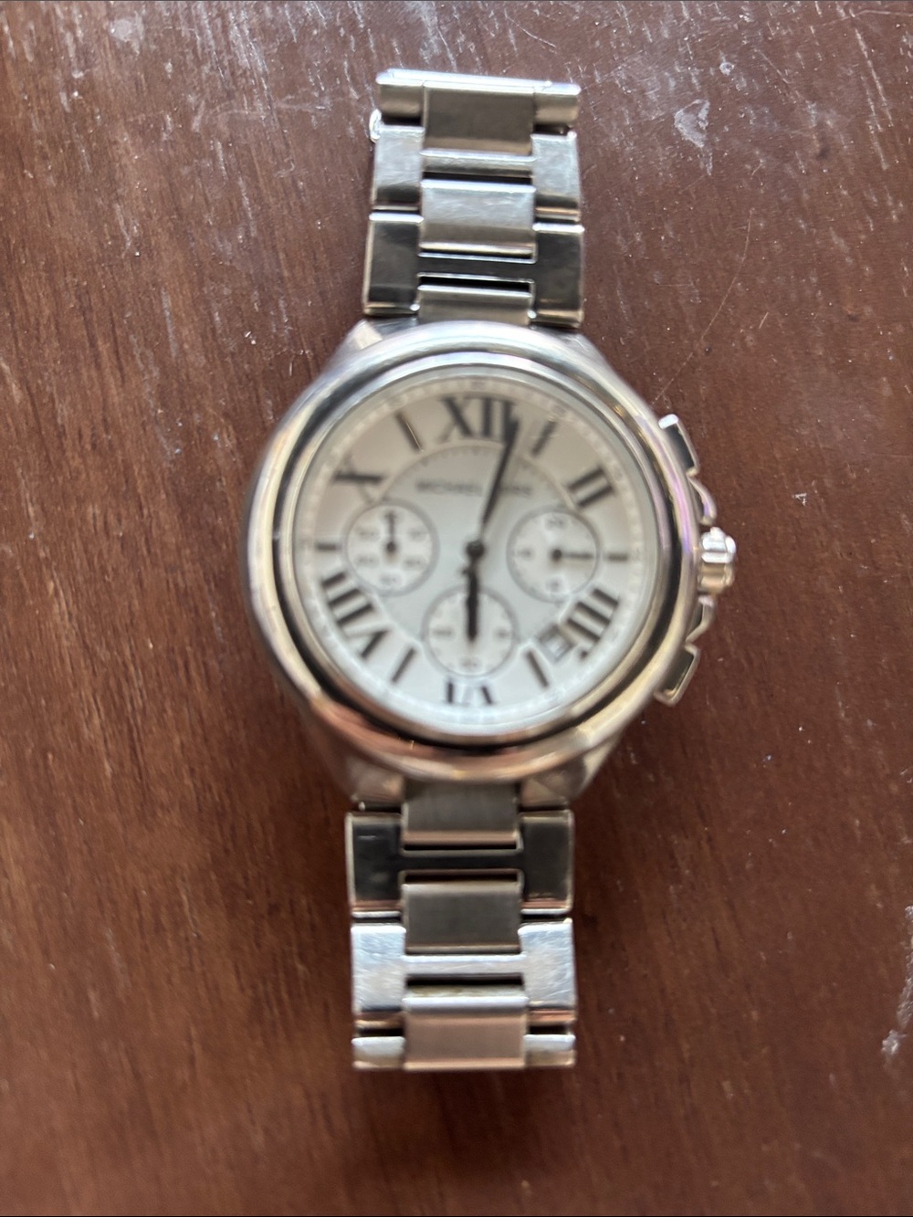 Michael Kors Silver Stainless Steel Chronograph Watch - Picture 1 of 2